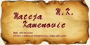 Mateja Kamenović vizit kartica